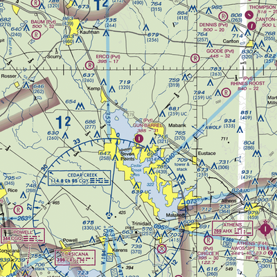 Gun Barrel City Airpark (74xa) VFR Sectional  Gaming Mouse Pad