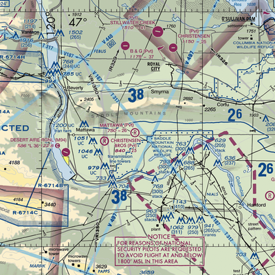 Mattawa Air Strip (74WA) VFR Sectional  Gaming Mouse Pad