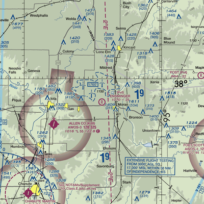 Ensminger Airport (74KS) VFR Sectional  Gaming Mouse Pad