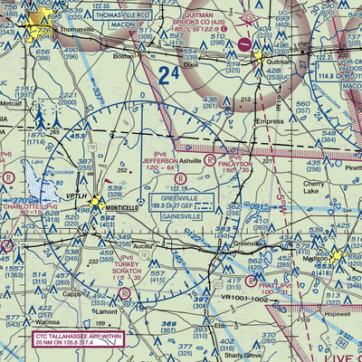 Jefferson Landings Airport (74FL) VFR Sectional  Gaming Mouse Pad