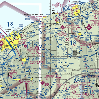 Thompson Drag Raceway Airport (73OH) VFR Sectional  Gaming Mouse Pad