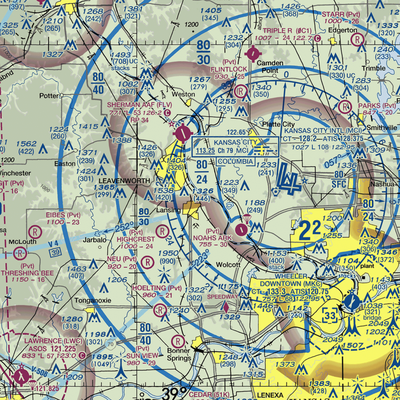 Mount Muncie Airport (72KS) VFR Sectional  Gaming Mouse Pad