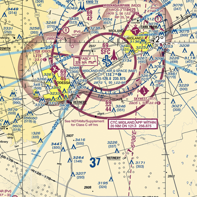 Bates Field (71TA) VFR Sectional  Gaming Mouse Pad