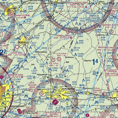 K & D Airport (71NC) VFR Sectional  Gaming Mouse Pad