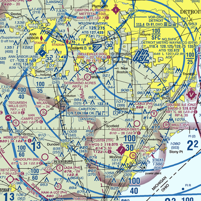 Belleville (Johnston) Airport (71MI) VFR Sectional  Gaming Mouse Pad