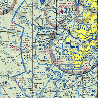 Sunrise Acres Airport (71KY) VFR Sectional  Gaming Mouse Pad