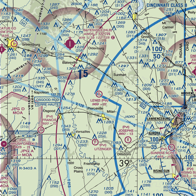 Lewis Airfield (70IN) VFR Sectional  Gaming Mouse Pad