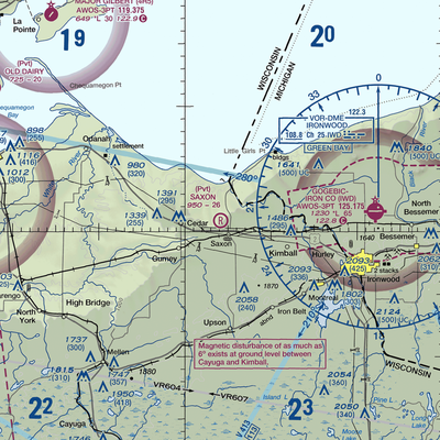 Saxon Airport (6WI4) VFR Sectional  Gaming Mouse Pad