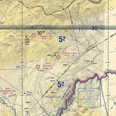 Stovall Ranch Nr 4 Airport (6TX9) VFR Sectional  Gaming Mouse Pad