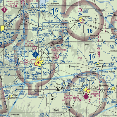 Mulberry Hill Airport (6OK9) VFR Sectional  Gaming Mouse Pad