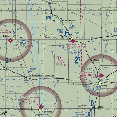 Larson Airport (6ND2) VFR Sectional  Gaming Mouse Pad