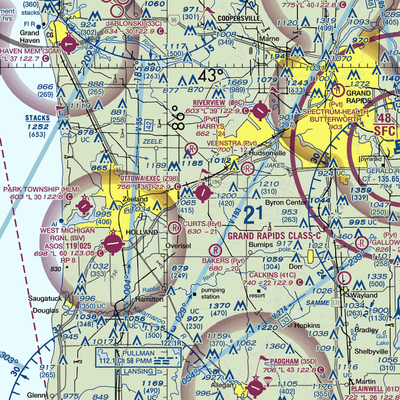 J P's Field (6MI7) VFR Sectional  Gaming Mouse Pad