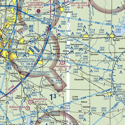 Fischer's RLA Restricted Landing Area (6LL6) VFR Sectional  Gaming Mouse Pad