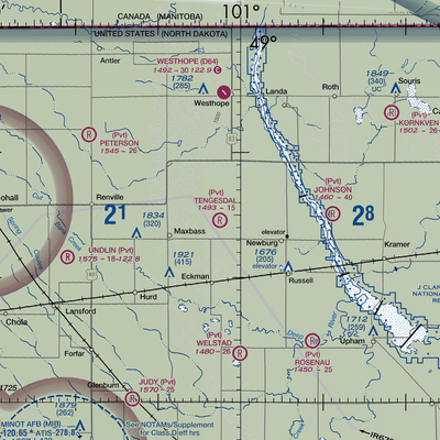 Tengesdal Airport (69ND) VFR Sectional  Gaming Mouse Pad