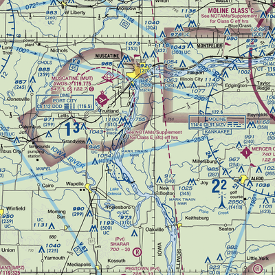 Maas Airstrip (69LL) VFR Sectional  Gaming Mouse Pad