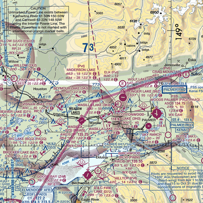 Memory Lake Seaplane Base (69AK) VFR Sectional  Gaming Mouse Pad