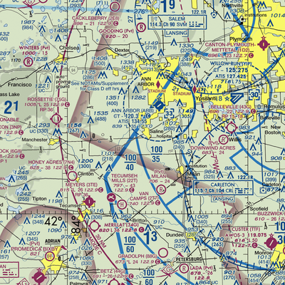 Saline Airport (68MI) VFR Sectional  Gaming Mouse Pad