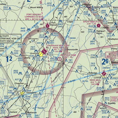 Heart of Dixie Aero Estates Airport (68AL) VFR Sectional  Gaming Mouse Pad