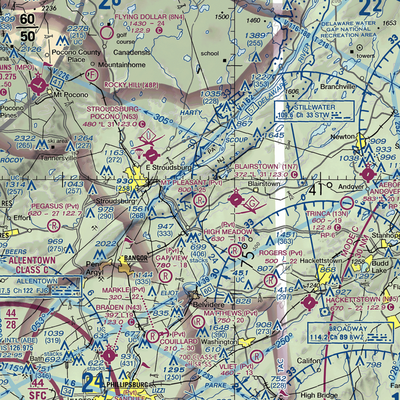 Mount Pleasant Landing Strip (67NJ) VFR Sectional  Gaming Mouse Pad