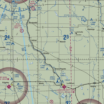 Waldie Farms Airport (67ND) VFR Sectional  Gaming Mouse Pad