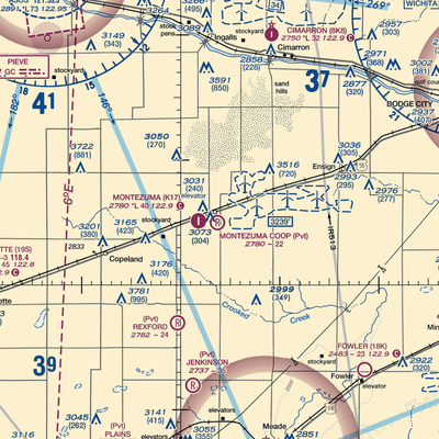 Montezuma Coop Airport (67KS) VFR Sectional  Gaming Mouse Pad