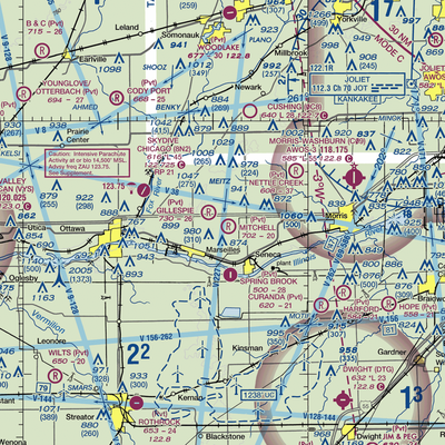 Mitchell RLA Restricted Landing Area (67IL) VFR Sectional  Gaming Mouse Pad