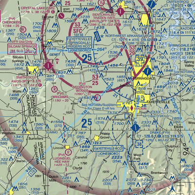 Wedington Woods Airport (67AR) VFR Sectional  Gaming Mouse Pad