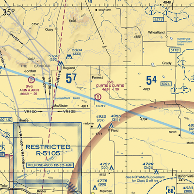 Curtis and Curtis Airport (65NM) VFR Sectional  Gaming Mouse Pad