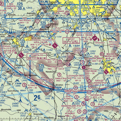 Big 'T' Airport (64GA) VFR Sectional  Gaming Mouse Pad