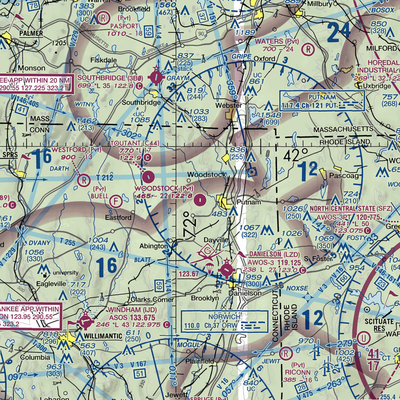 Woodstock Airport (64CT) VFR Sectional  Gaming Mouse Pad