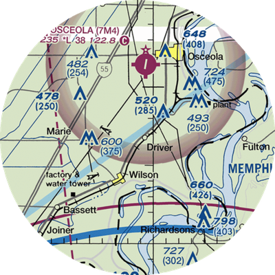 Lowrance Airport (64AR) VFR Sectional  Gaming Mouse Pad