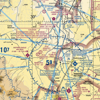 The Citadel Airport (61OR) VFR Sectional  Gaming Mouse Pad