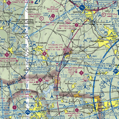 Shirley Airport (61MA) VFR Sectional  Gaming Mouse Pad