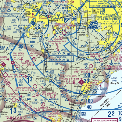 Maybee Airport (60MI) VFR Sectional  Gaming Mouse Pad