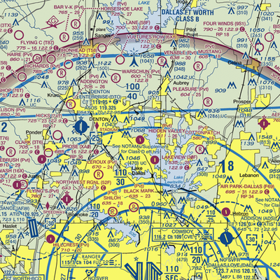 Hidden Valley Airpark (5TX0) VFR Sectional  Gaming Mouse Pad