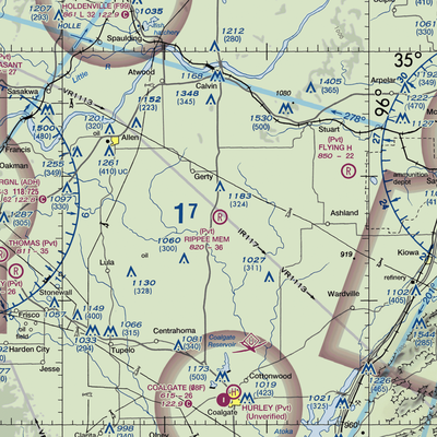 Christopher M. Rippee Memorial Airport (5OK2) VFR Sectional  Gaming Mouse Pad