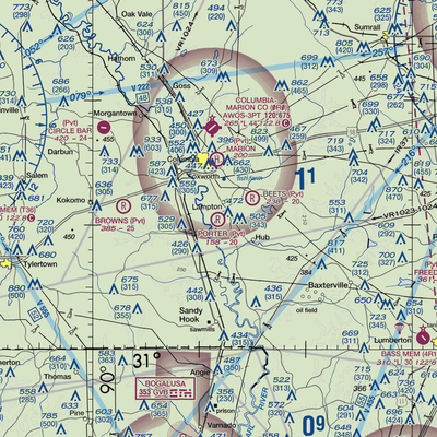 Porter Airport (5MS3) VFR Sectional  Gaming Mouse Pad