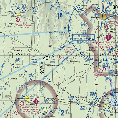 Oak Ridge Farms Airport (5MO9) VFR Sectional  Gaming Mouse Pad