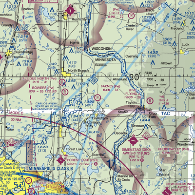 Barnes Airport (5MN5) VFR Sectional  Gaming Mouse Pad