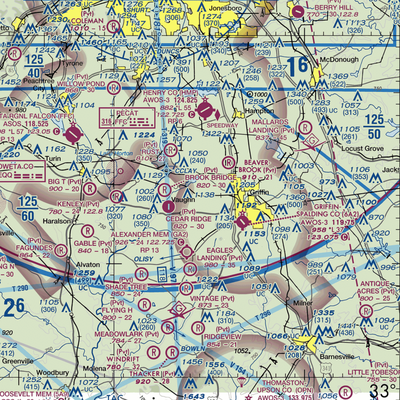 Pinebrook Estates Airport (5GA5) VFR Sectional  Gaming Mouse Pad