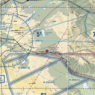 Ludlow Airport (5CA4) VFR Sectional  Gaming Mouse Pad