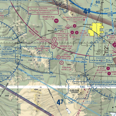 Motown Airport (5AZ6) VFR Sectional  Gaming Mouse Pad