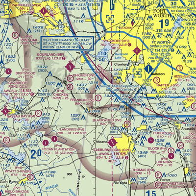 Benjamin Franklin Airport (59TX) VFR Sectional  Gaming Mouse Pad