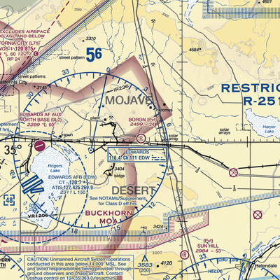 Boron Airstrip (57CL) VFR Sectional  Gaming Mouse Pad