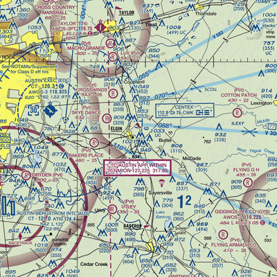 Elgin Intracontinental Airport (56TS) VFR Sectional  Gaming Mouse Pad