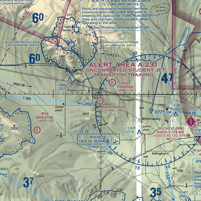 Mauldin Airstrip (56AZ) VFR Sectional  Gaming Mouse Pad