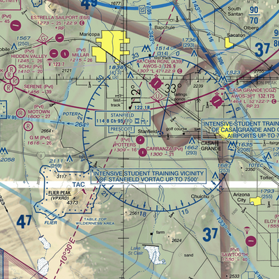 Potters Field (55AZ) VFR Sectional  Gaming Mouse Pad