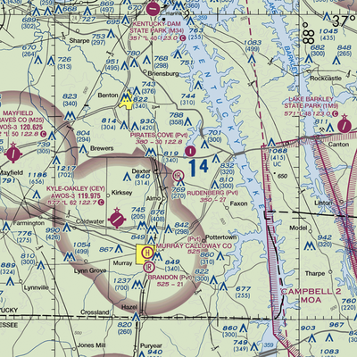 Rudenberg Field (54KY) VFR Sectional  Gaming Mouse Pad