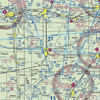 Rothrock Airport (54IL) VFR Sectional  Gaming Mouse Pad