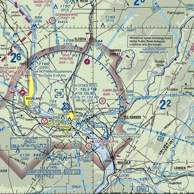 Columbia Agricultural Airport (53WA) VFR Sectional  Gaming Mouse Pad